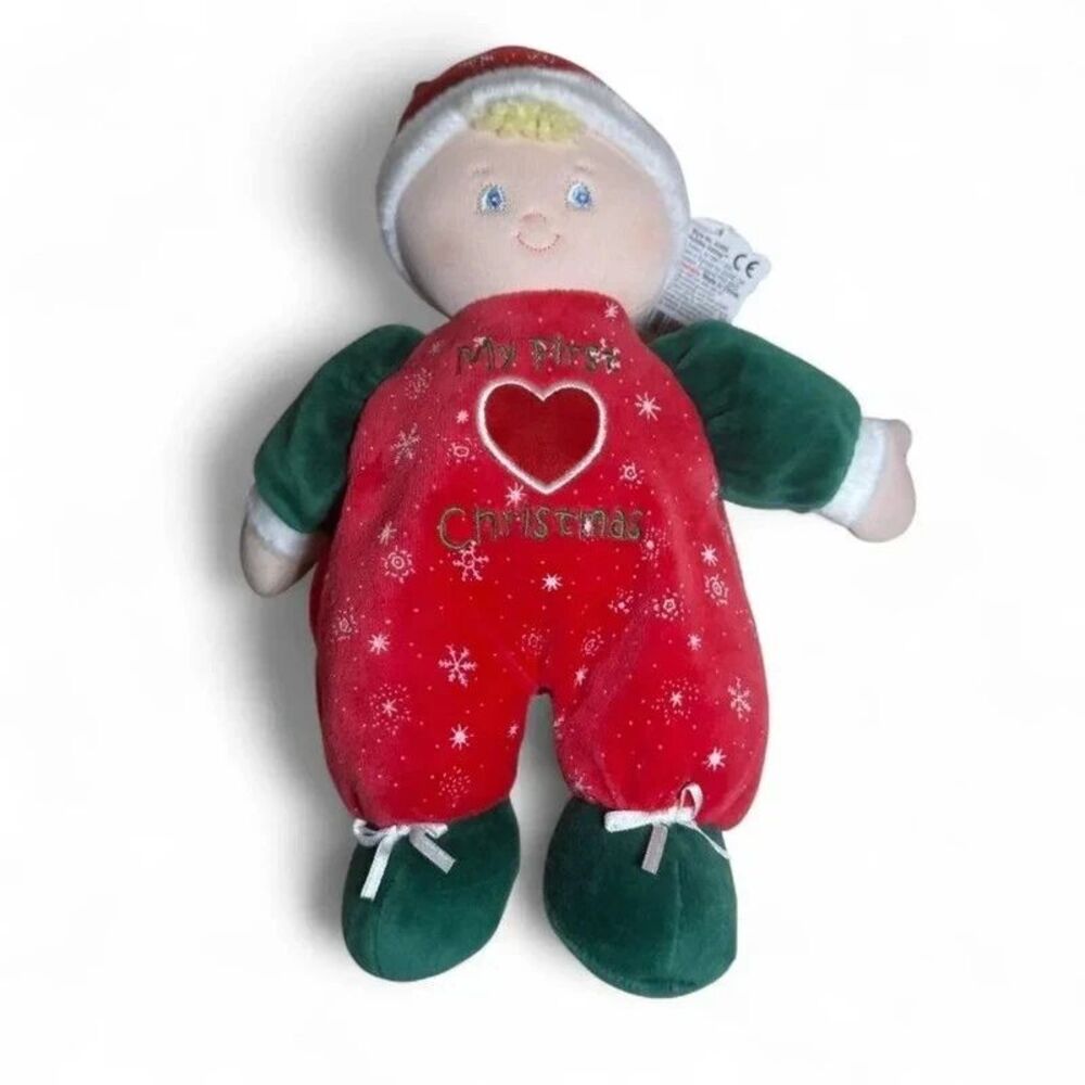 VTG Baby Gund Ashley My First Christmas Plush Doll Holiday Nursery Keepsake